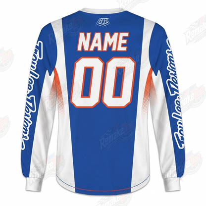 Troy Lee Designs Blue White Orange vintage VMX racing jersey - alternate product view