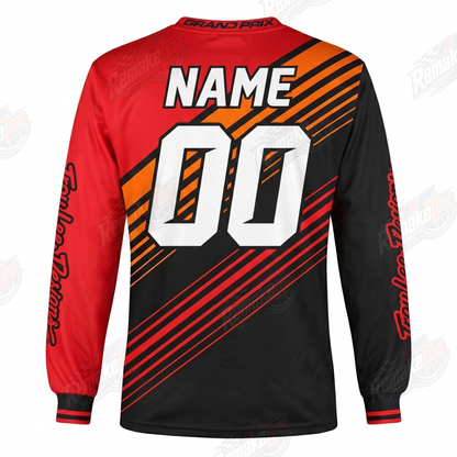 Troy Lee Designs Grand Prix Red Black Orange vintage BMX racing jersey - alternate product view