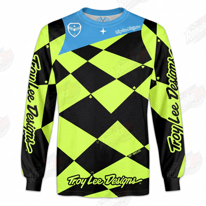 Troy Lee Designs Neon Checker vintage BMX racing jersey - product view