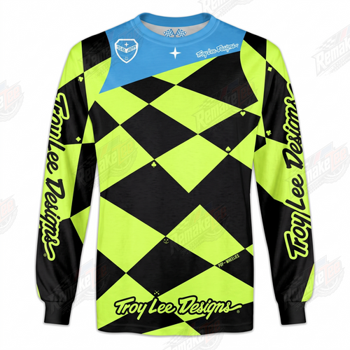 Troy Lee Designs Neon Checker vintage BMX racing jersey - product view