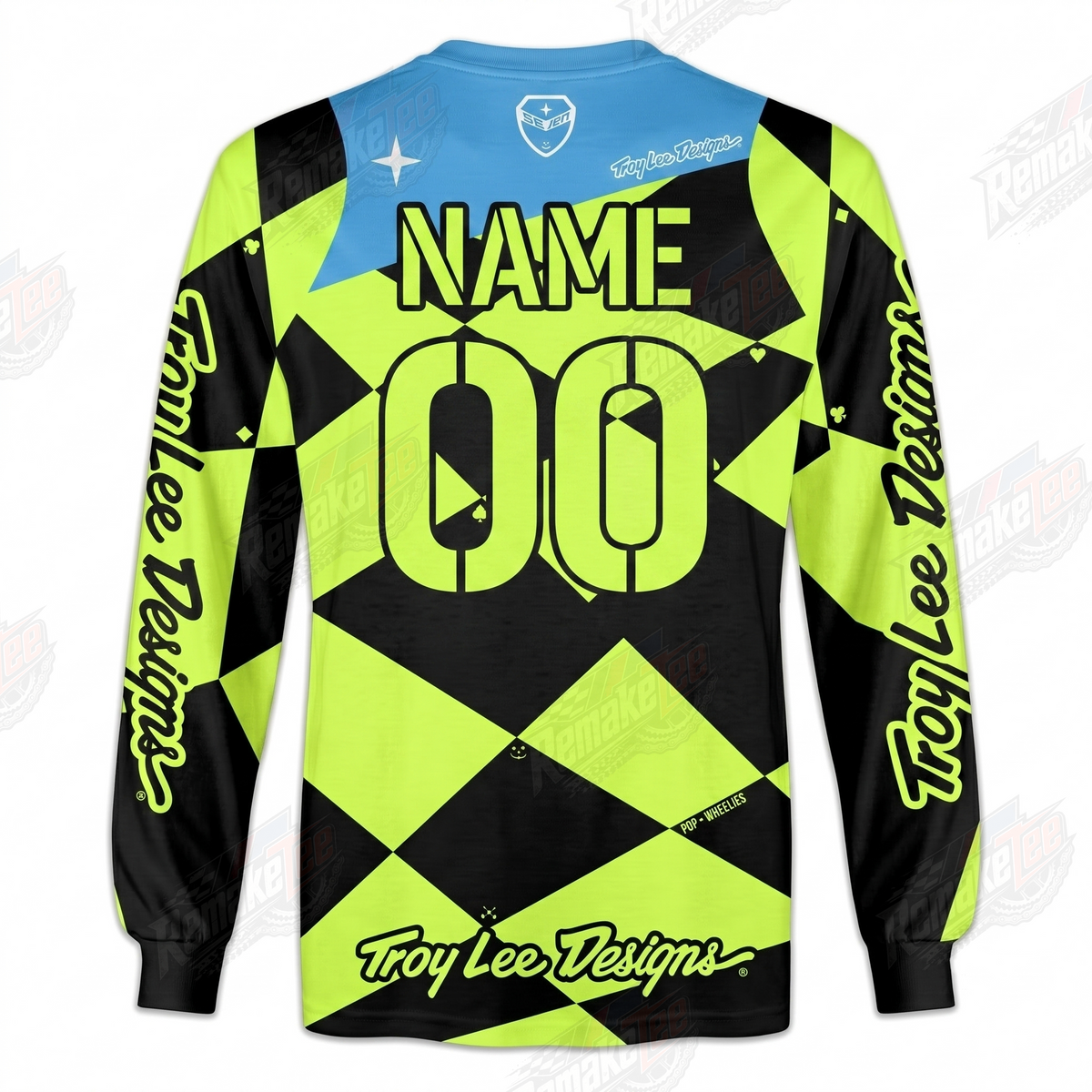 Troy Lee Designs Neon Checker vintage BMX racing jersey - alternate product view