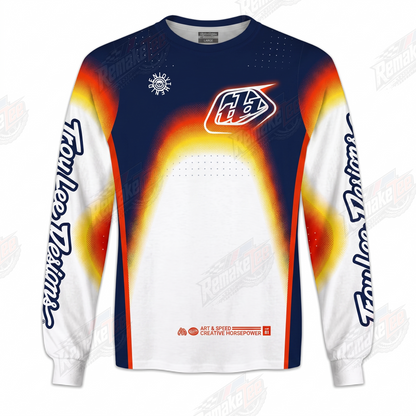 Troy Lee Designs Retro White Navy vintage VMX racing jersey - product view