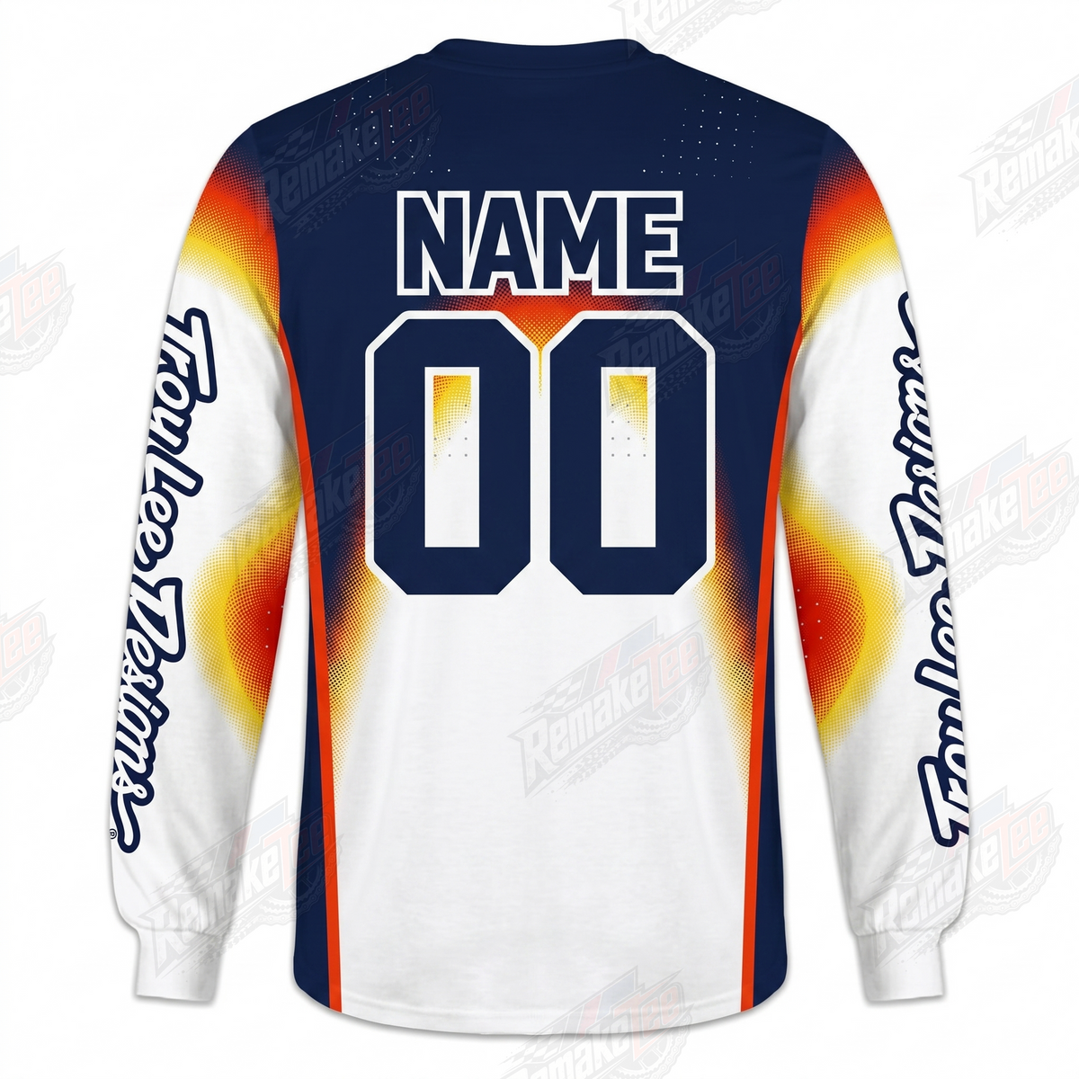 Troy Lee Designs Retro White Navy vintage VMX racing jersey - alternate product view