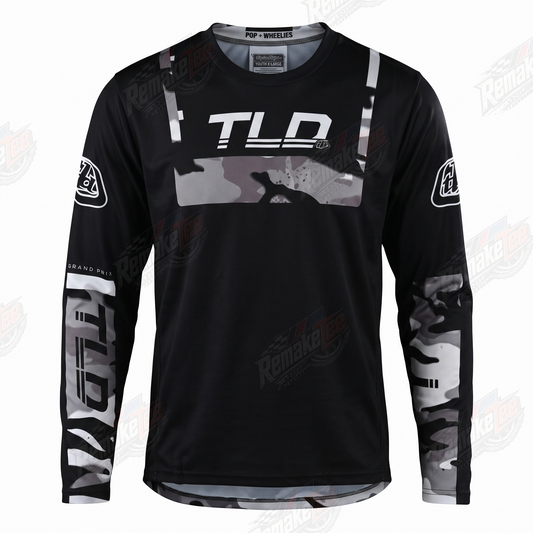 Troy Lee Designs TLD Black Camo vintage BMX racing jersey - product view
