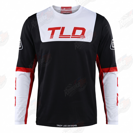 Troy Lee Designs TLD Black White Red vintage BMX racing jersey - product view