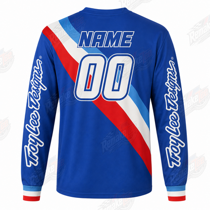Troy Lee Designs TLD Blue Red White vintage BMX racing jersey - alternate product view