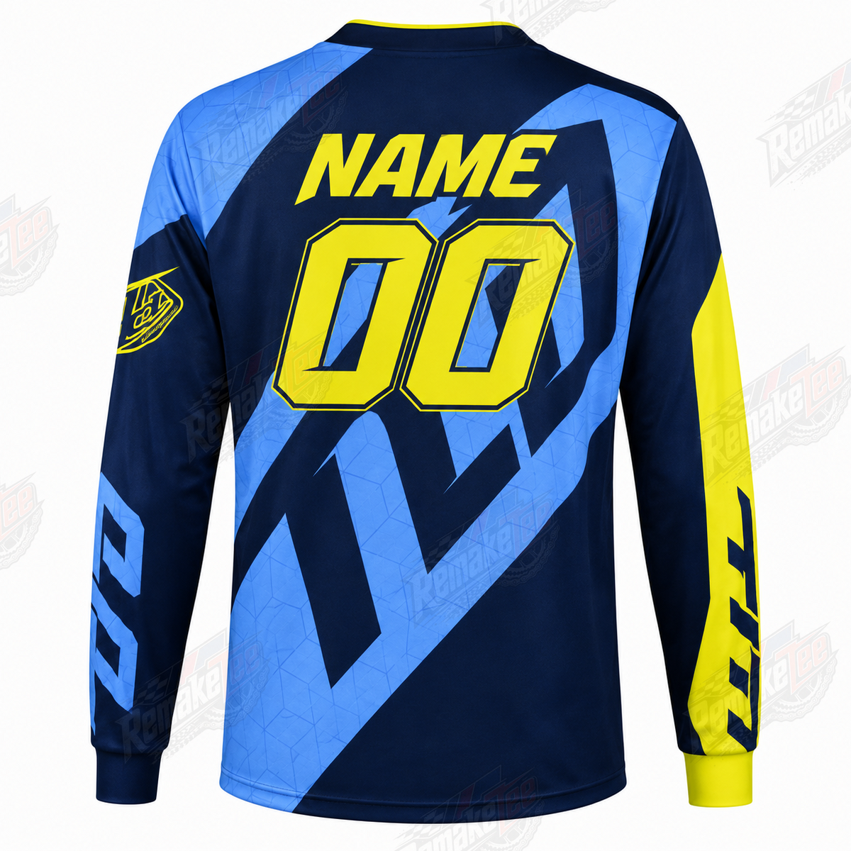 Troy Lee Designs TLD Navy Blue Yellow vintage BMX racing jersey - alternate product view