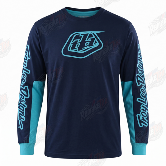 Troy Lee Designs TLD Navy Teal vintage BMX racing jersey - product view
