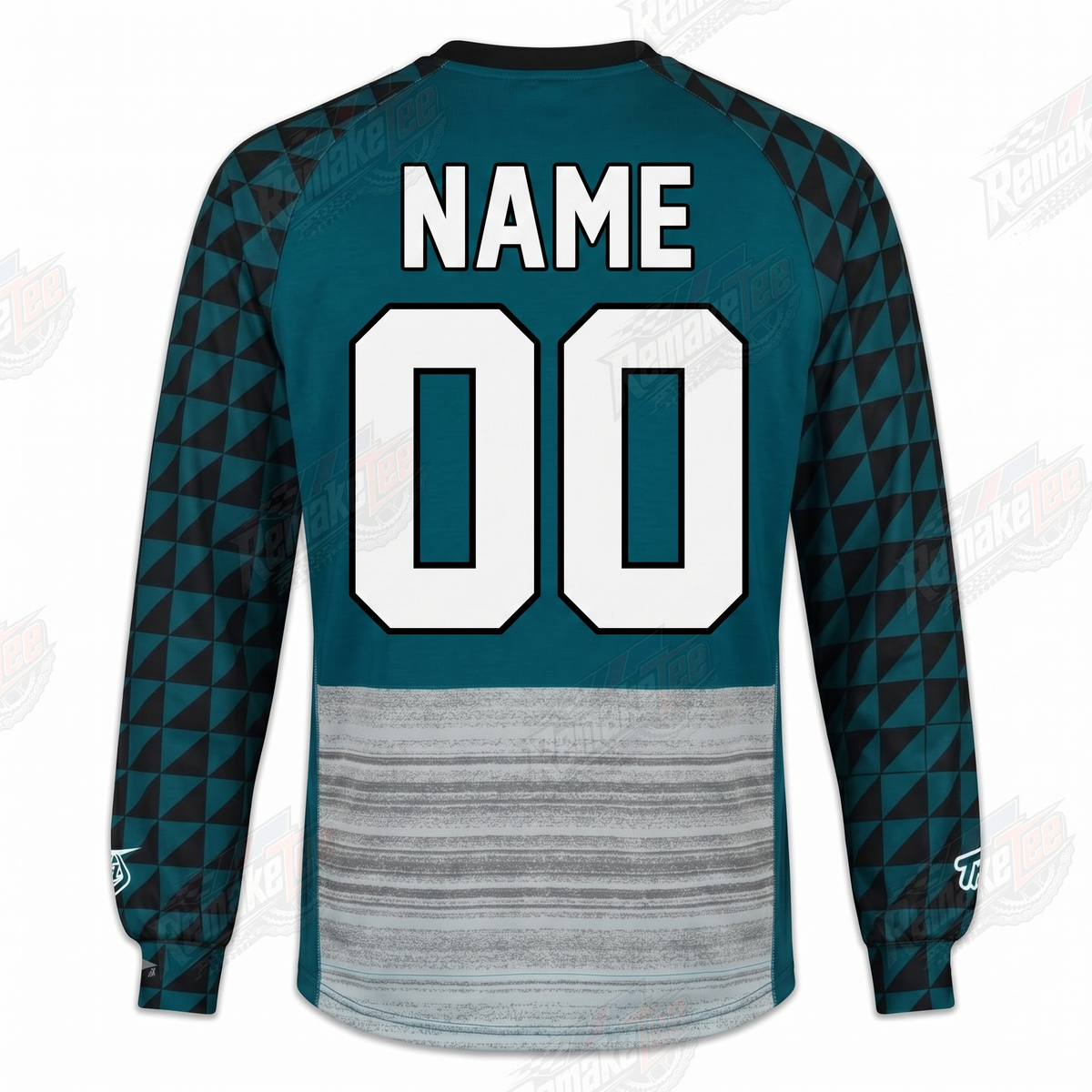 Troy Lee Designs Teal Geometric Gray vintage BMX racing jersey - alternate product view