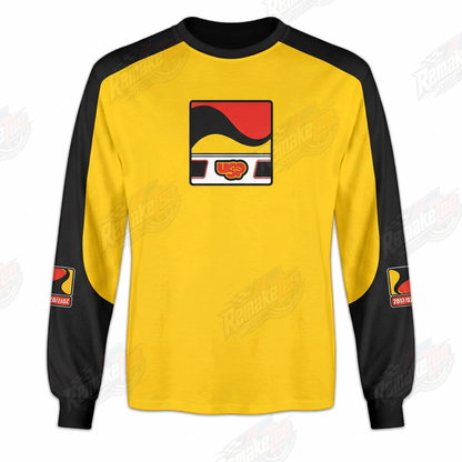 USR Yellow Black Wave vintage BMX racing jersey - product view
