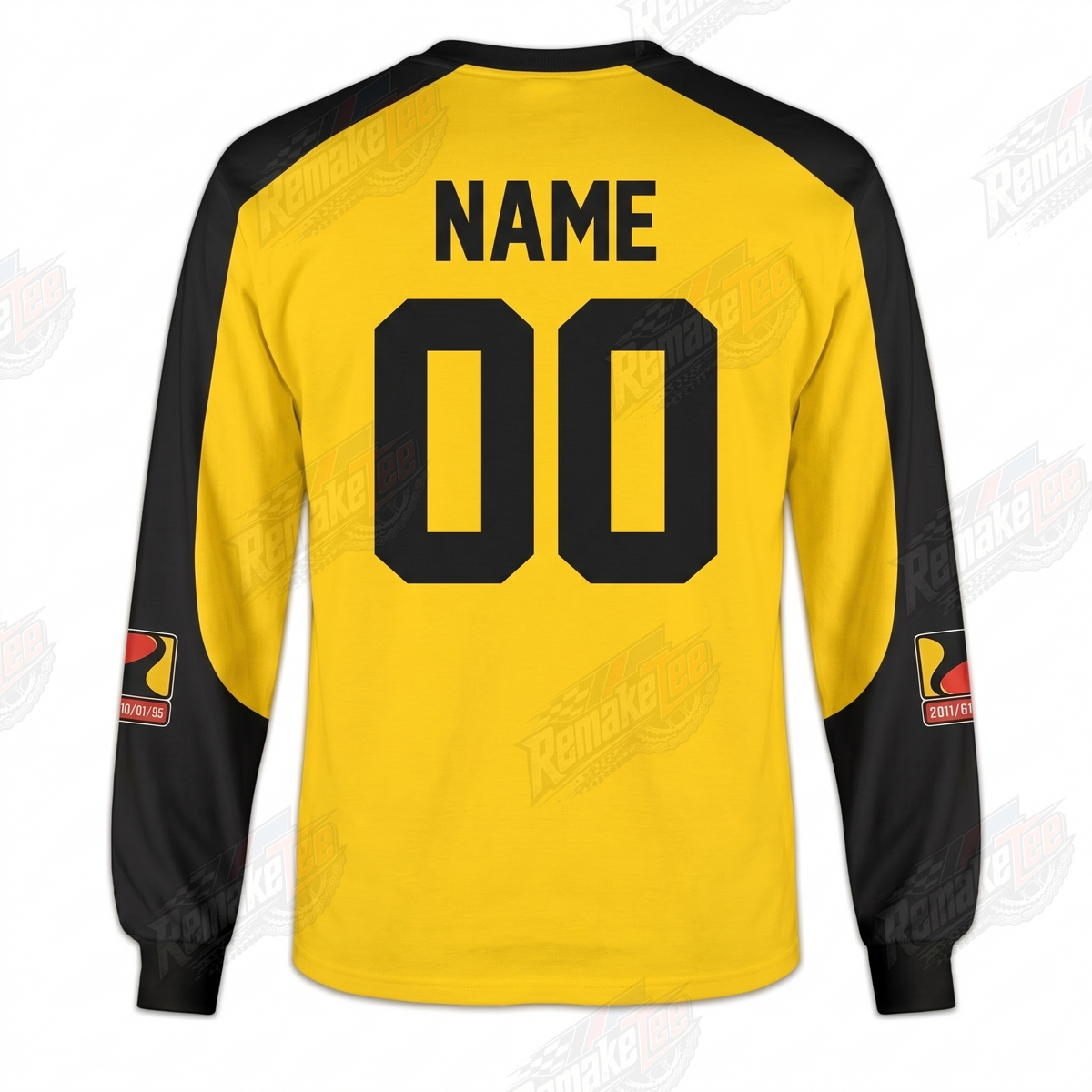 USR Yellow Black Wave vintage BMX racing jersey - alternate product view