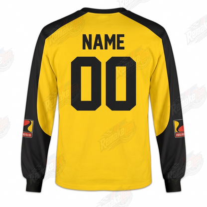 USR Yellow Black Wave vintage BMX racing jersey - alternate product view