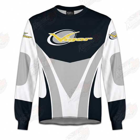 Vigor Black White Gold vintage BMX racing jersey - product view