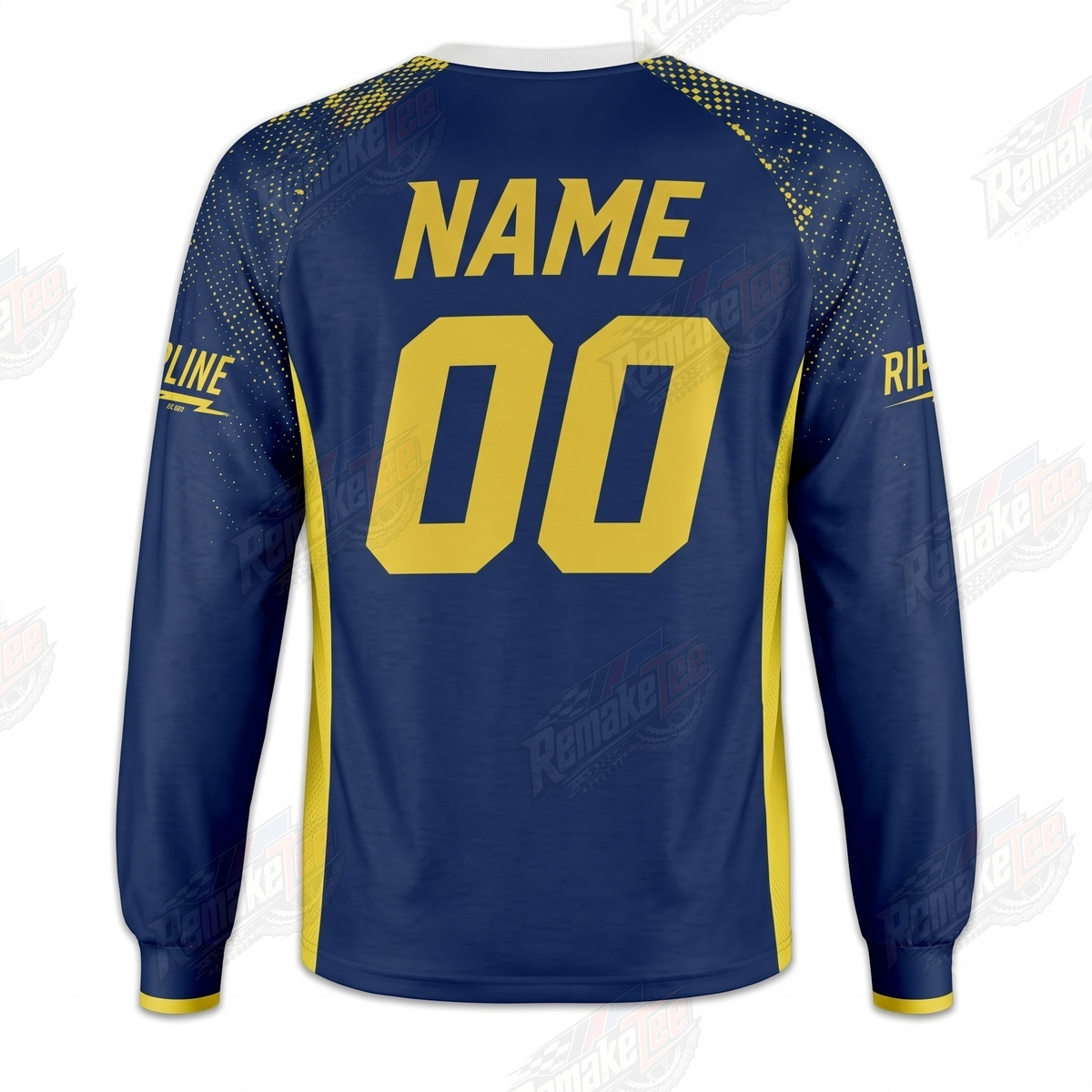 Voltix BMX Racing Navy Yellow vintage BMX racing jersey - alternate product view