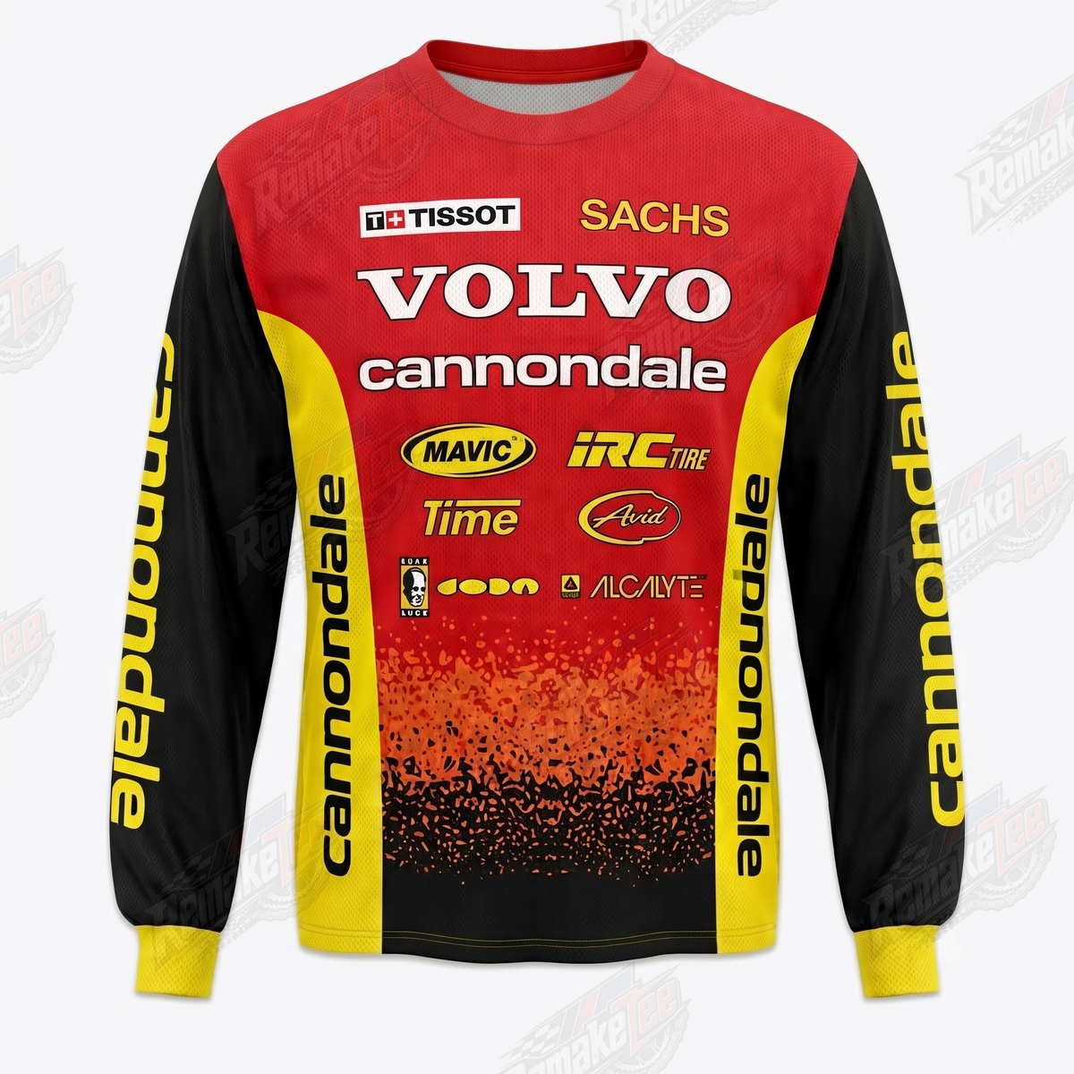 Volvo Cannondale Red Yellow vintage BMX racing jersey - product view