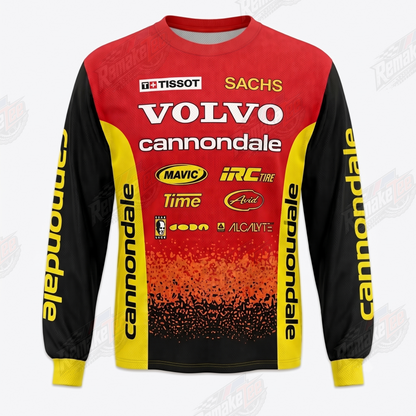Volvo Cannondale Red Yellow vintage BMX racing jersey - product view