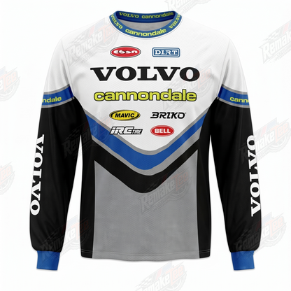 Volvo Cannondale White Blue Gray vintage BMX racing jersey - product view