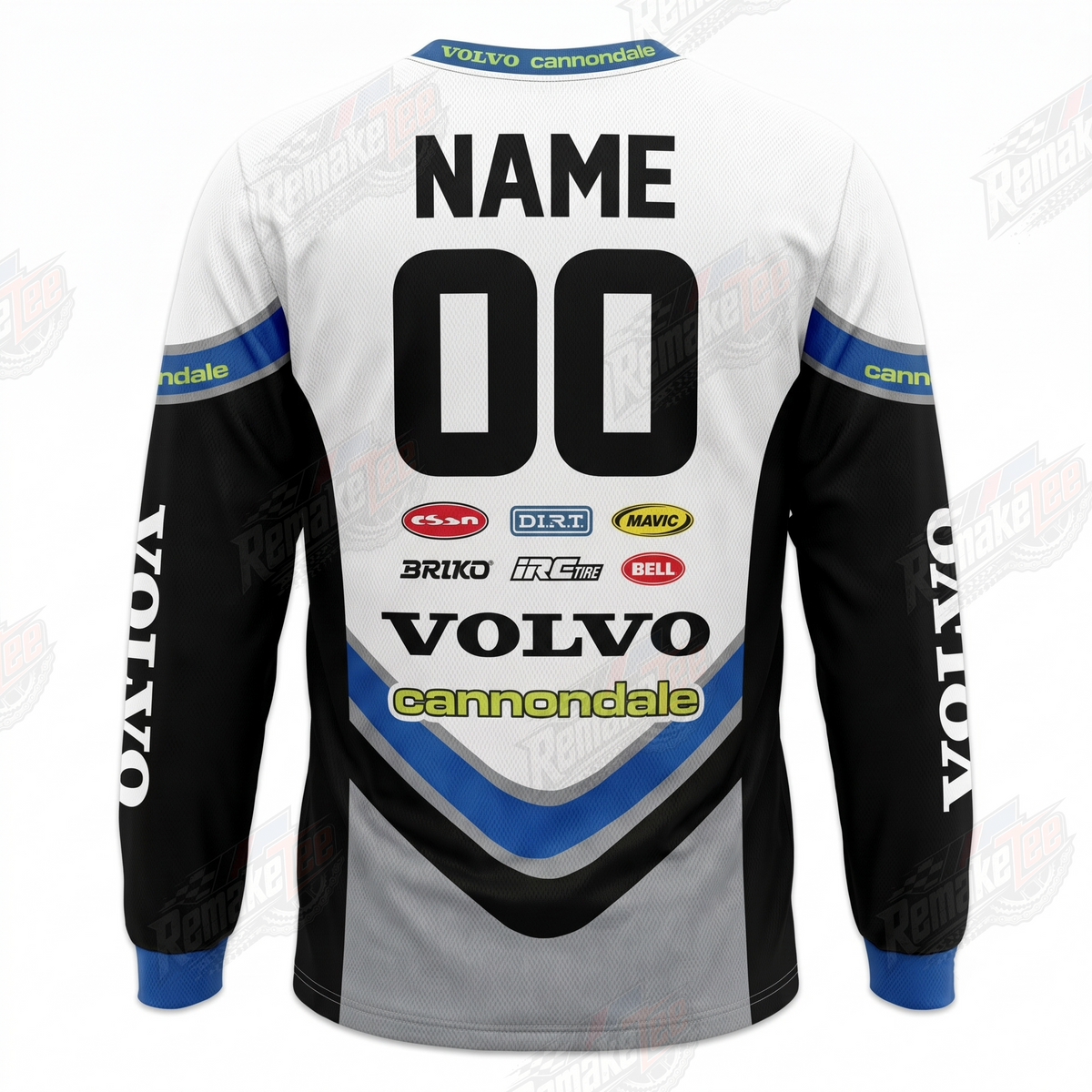 Volvo Cannondale White Blue Gray vintage BMX racing jersey - alternate product view