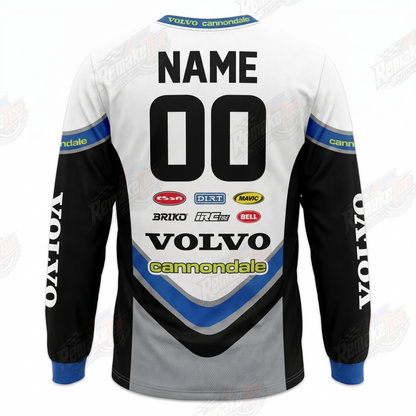 Volvo Cannondale White Blue Gray vintage BMX racing jersey - alternate product view