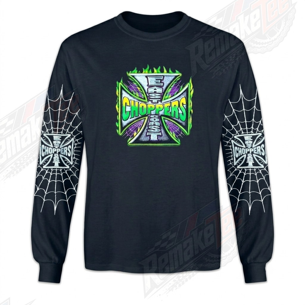 West Coast Choppers Green Spiderweb vintage VMX racing jersey - front view