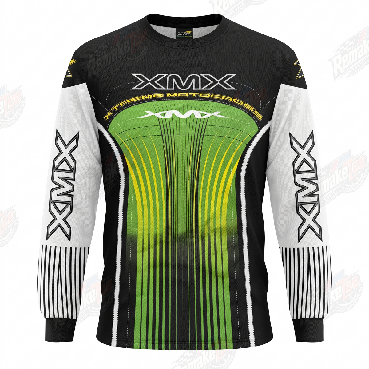 XMX Green Black Racing vintage VMX racing jersey - front product view