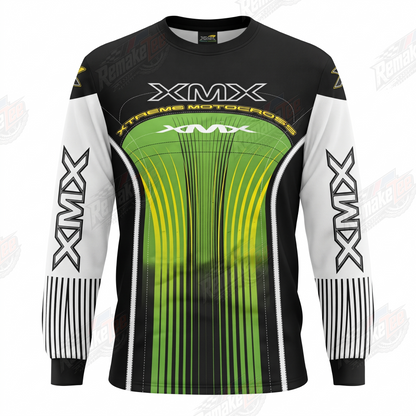 XMX Green Black Racing vintage VMX racing jersey - front product view