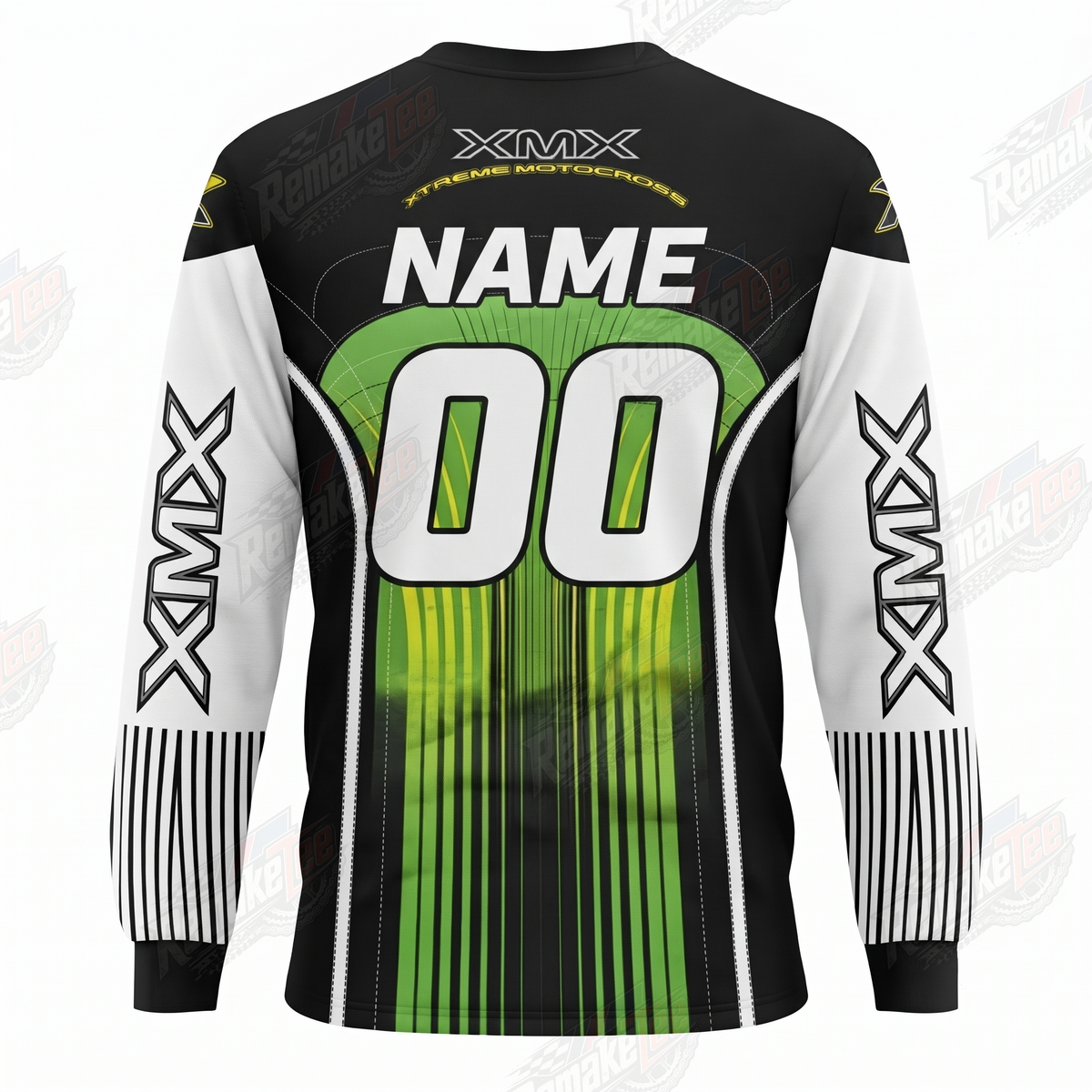 XMX Green Black Racing vintage VMX racing jersey - back product view