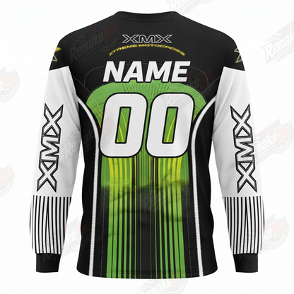 XMX Green Black Racing vintage VMX racing jersey - back product view