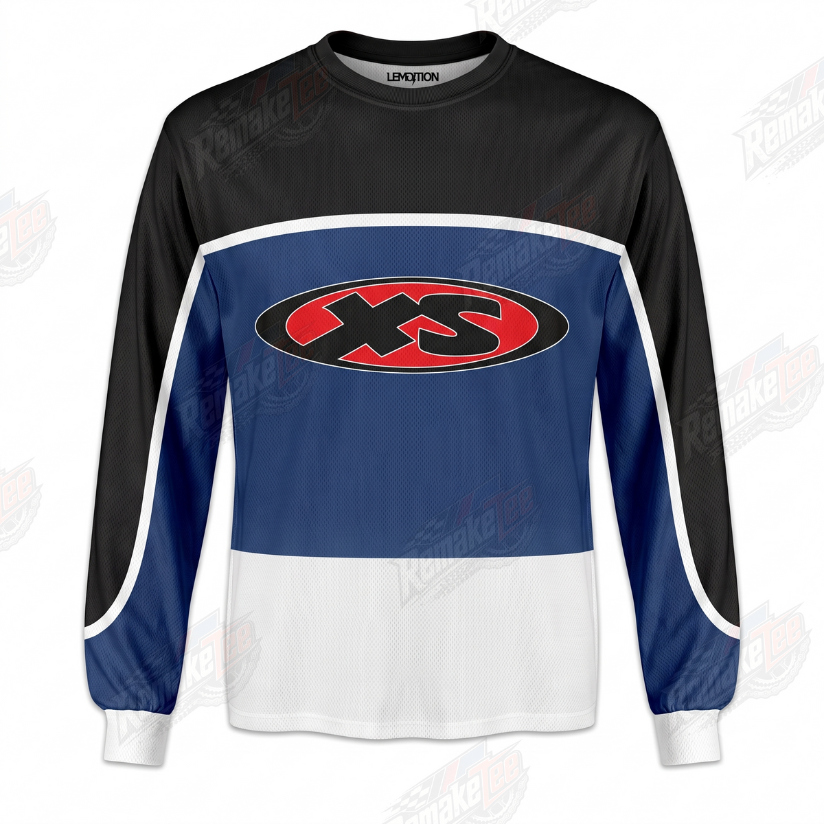 XS Blue White Black vintage BMX racing jersey - product view