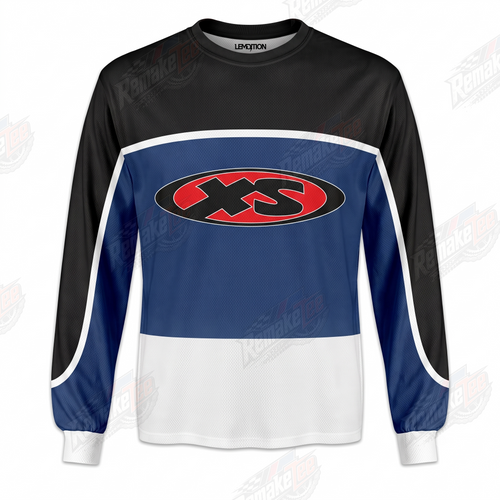 XS Blue White Black vintage BMX racing jersey - product view
