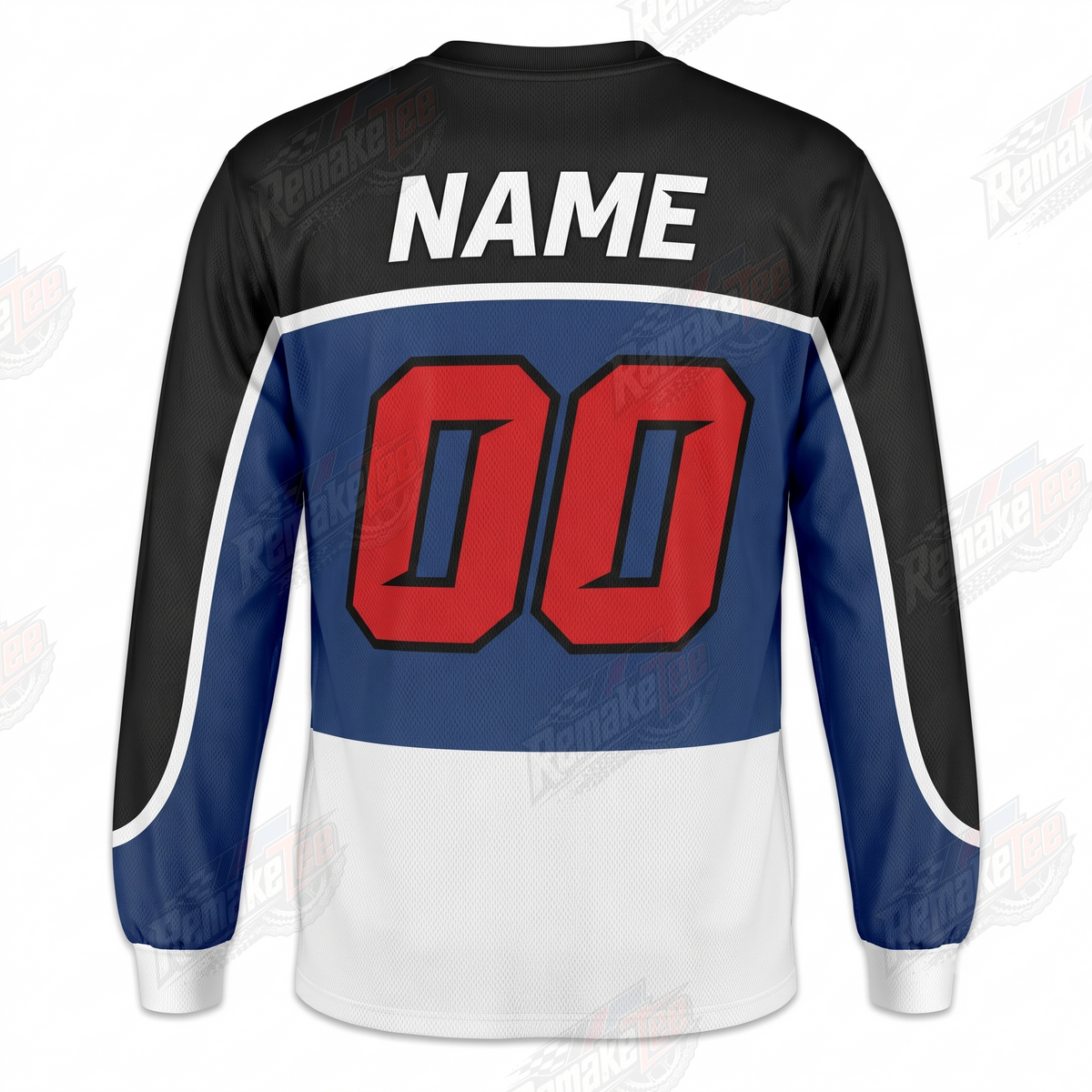 XS Blue White Black vintage BMX racing jersey - alternate product view