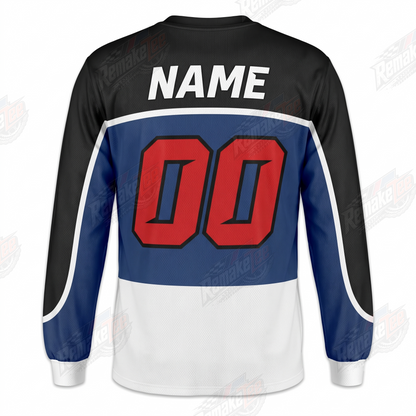 XS Blue White Black vintage BMX racing jersey - alternate product view
