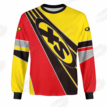 XS Yellow Red Black vintage BMX racing jersey - product view
