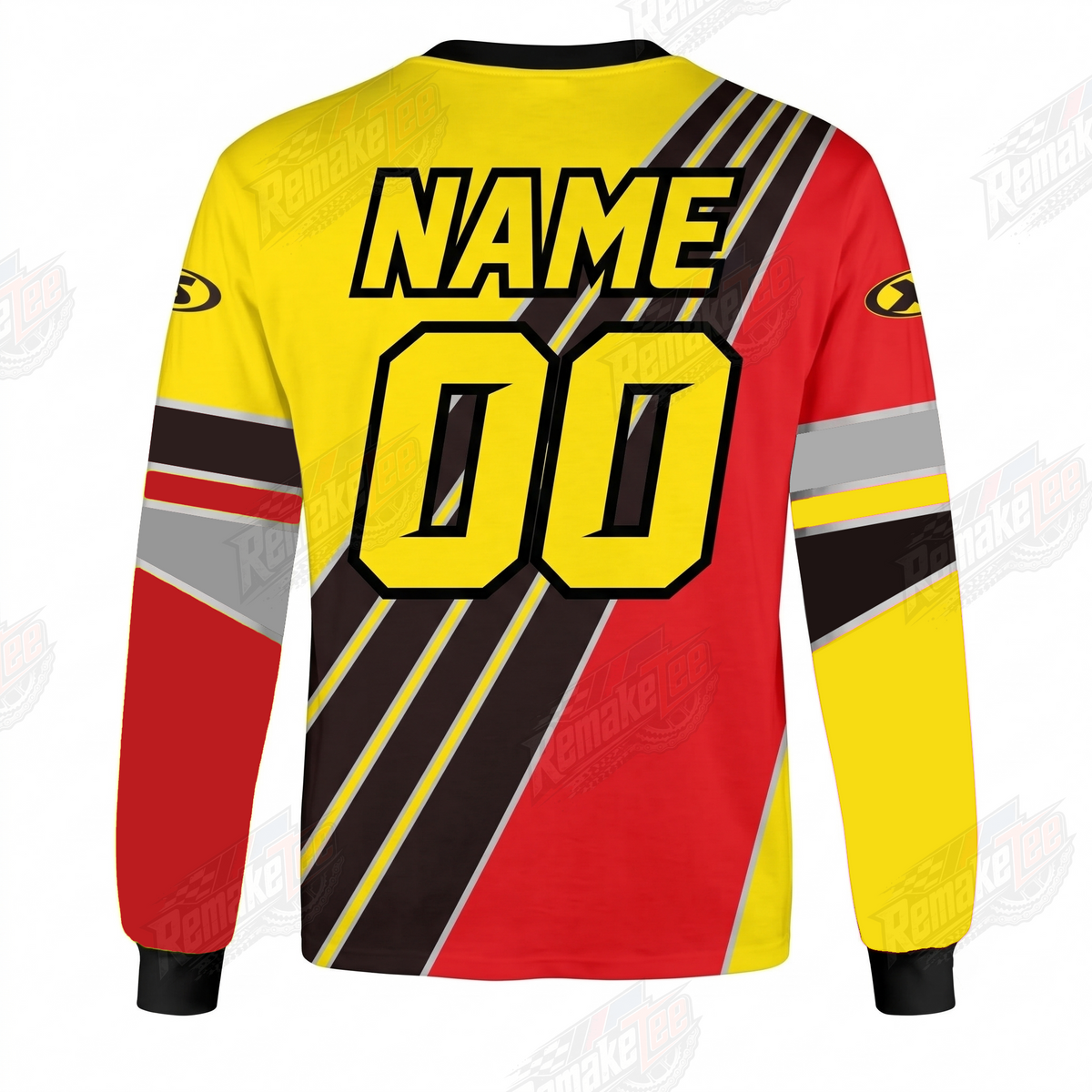 XS Yellow Red Black vintage BMX racing jersey - alternate product view