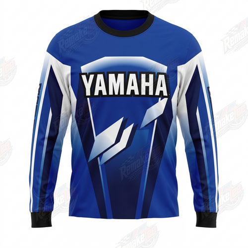 Yamaha Blue White Lightning vintage VMX racing jersey - front product view