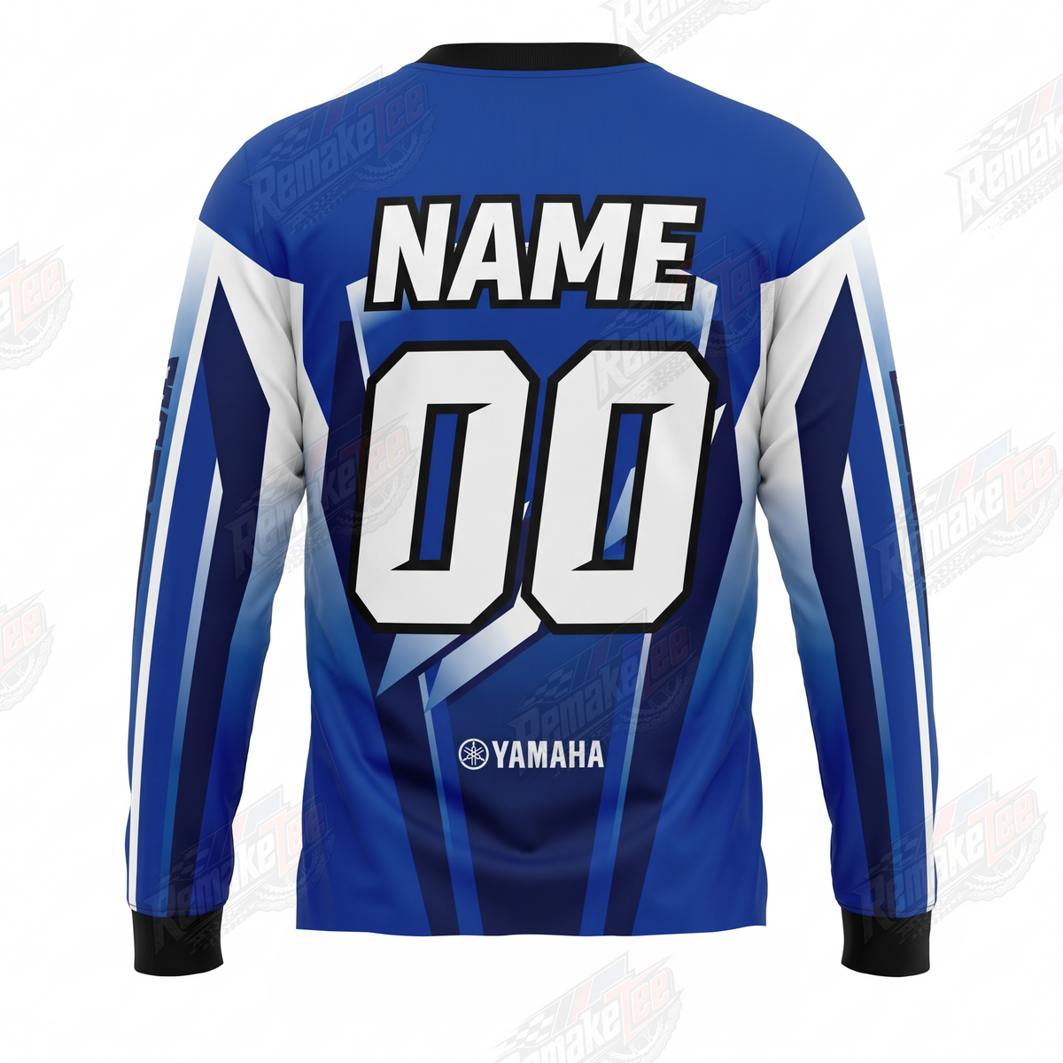 Yamaha Blue White Lightning vintage VMX racing jersey - back product view