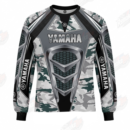Yamaha Camo Tech Grey vintage VMX racing jersey - front product view