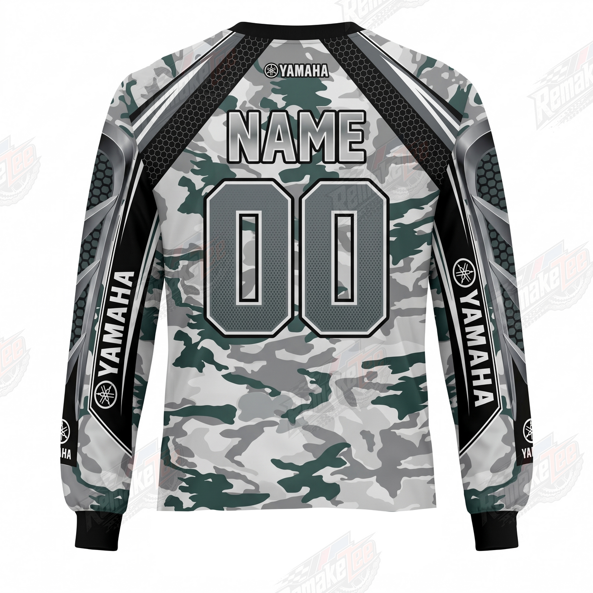 Yamaha Camo Tech Grey vintage VMX racing jersey - back product view