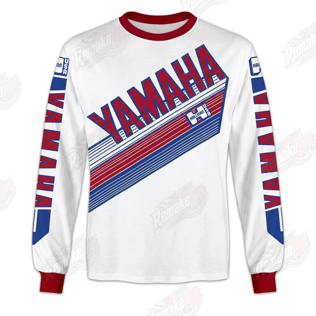Yamaha Diagonal Stripe White vintage VMX racing jersey - front product view