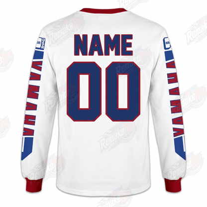 Yamaha Diagonal Stripe White vintage VMX racing jersey - back product view