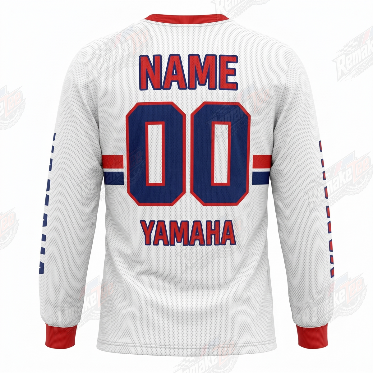 Yamaha Eagle Blue Red Stripe vintage VMX racing jersey - back product view