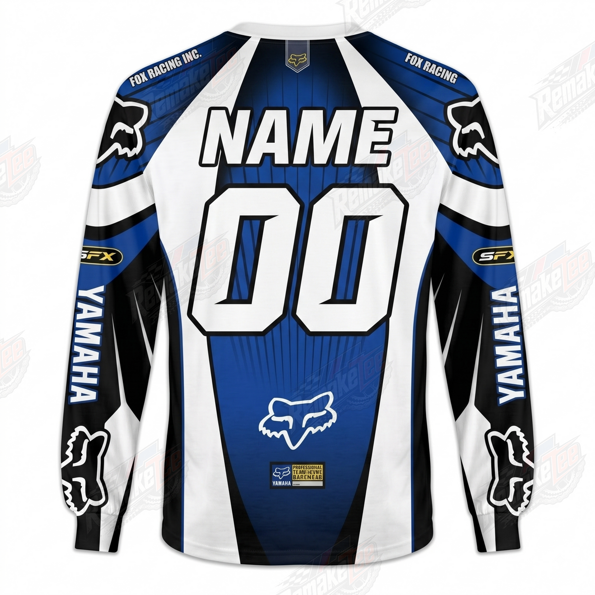 Yamaha Fox Racing Blue White #1375 vintage VMX racing jersey - alternate product view