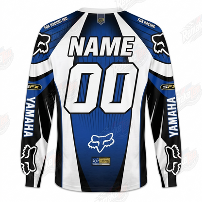 Yamaha Fox Racing Blue White #1375 vintage VMX racing jersey - alternate product view