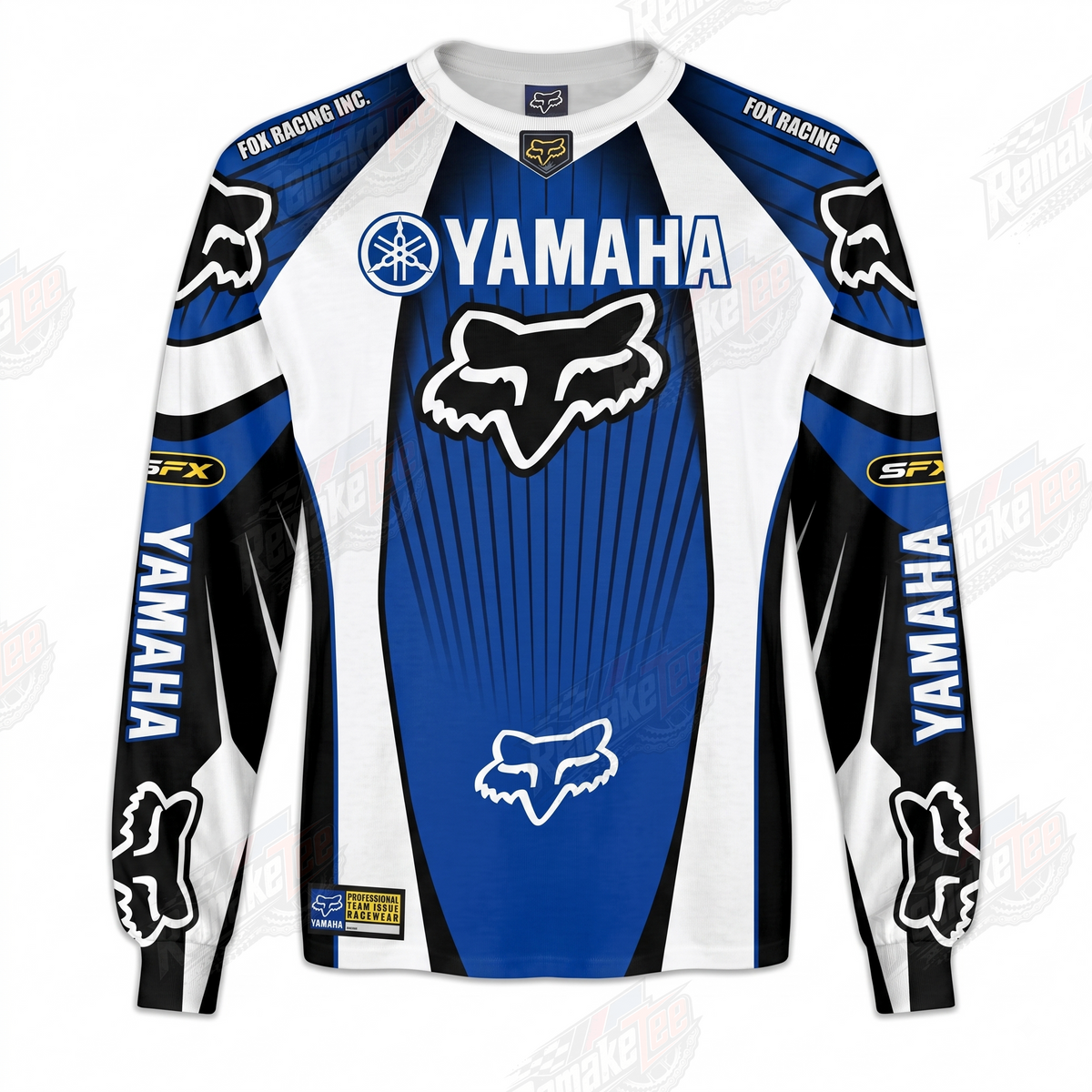 Yamaha Fox Racing Blue White #1375 vintage VMX racing jersey - product view
