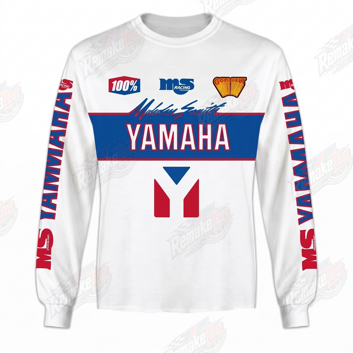 Yamaha IMS White Red Blue vintage VMX racing jersey - front product view