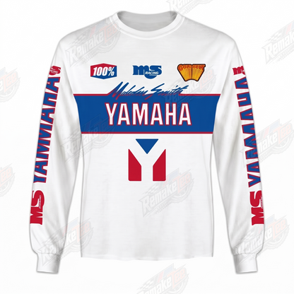 Yamaha IMS White Red Blue vintage VMX racing jersey - front product view