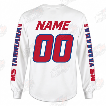 Yamaha IMS White Red Blue vintage VMX racing jersey - back product view