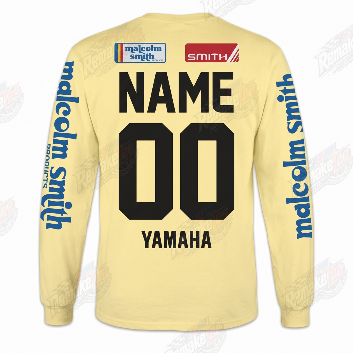 Yamaha Malcolm Smith Yellow vintage VMX racing jersey - back product view