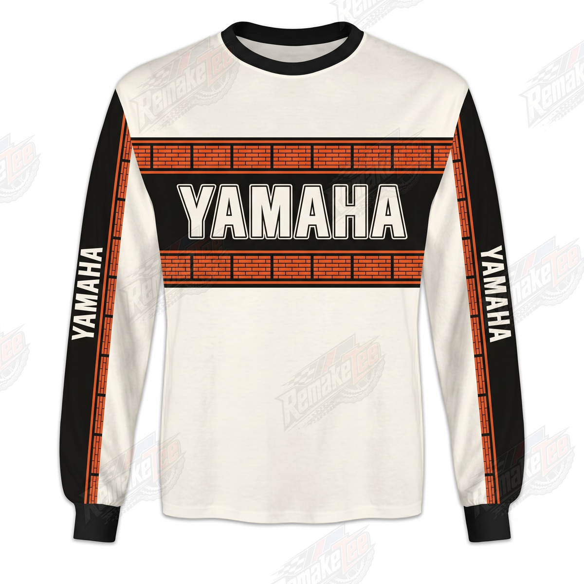 Yamaha Orange Black Heritage vintage VMX racing jersey - front product view