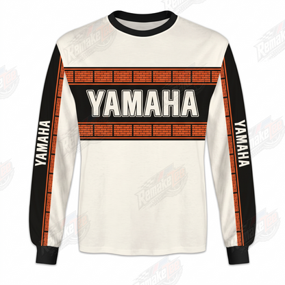 Yamaha Orange Black Heritage vintage VMX racing jersey - front product view